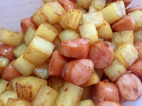 きざみ青じそで大根とウインナの炒め物